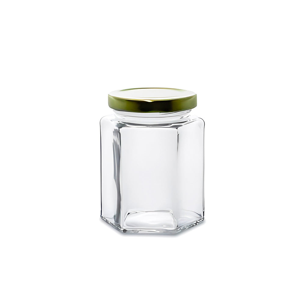 Hexagonal Jar with Lid 300ml - Global Fuentes