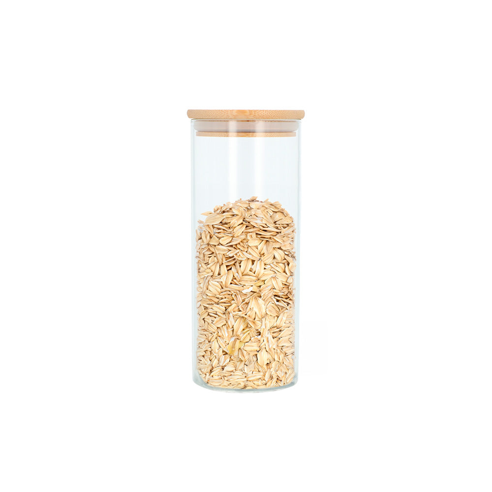 Tubular Jar with Bamboo Lid 1L - Global Fuentes