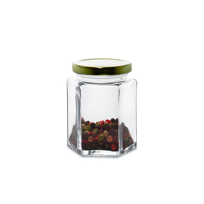 Hexagonal Jar with Lid 245ml - Global Fuentes