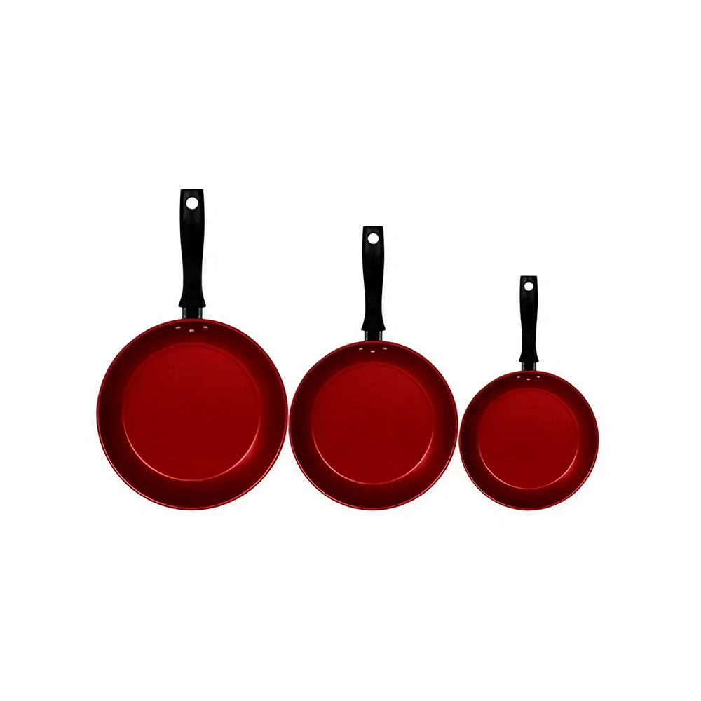 Turim Red Frying Pan Set - 3 pieces - Tramontina