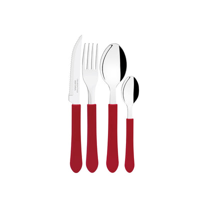 Leme Red Cutlery Set - 24 Pieces - Tramontina