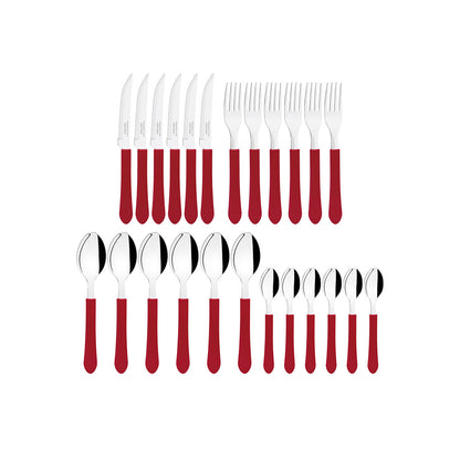 Leme Red Cutlery Set - 24 Pieces - Tramontina