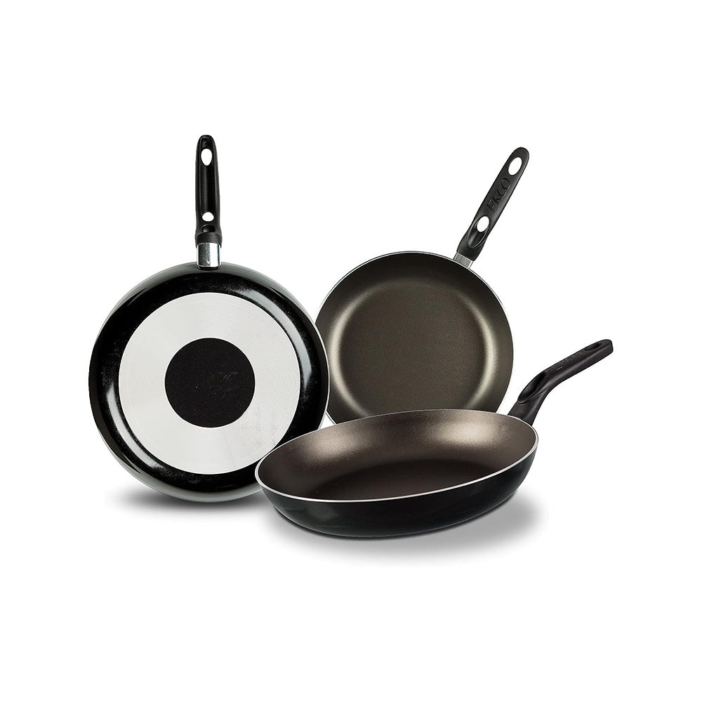 Black Teflon Frying Pan Set - 3 pieces - EKCO 