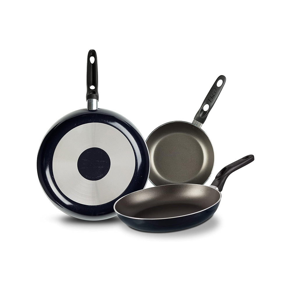 Blue Teflon Frying Pan Set - 3 pieces - EKCO 