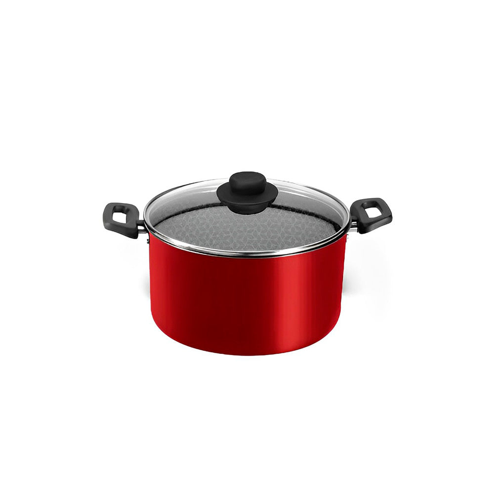 Straight Pot with Classic Lid 24cm / 5.5L Red - EKCO 