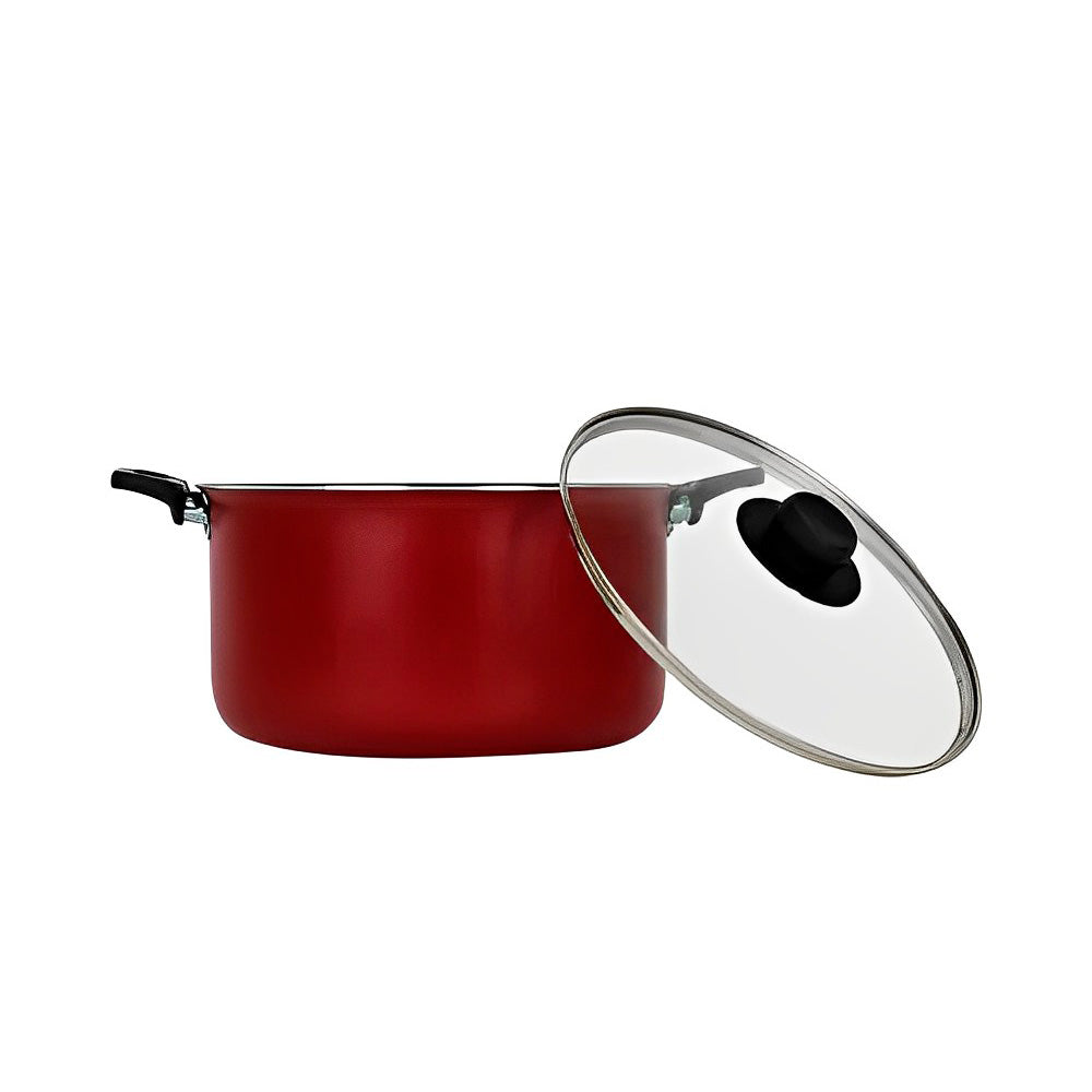 Straight Pot with Classic Lid 24cm / 5.5L Red - EKCO 