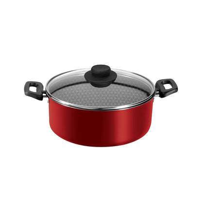 Non-stick Saucepan with Lid Classic 24cm Red - EKCO