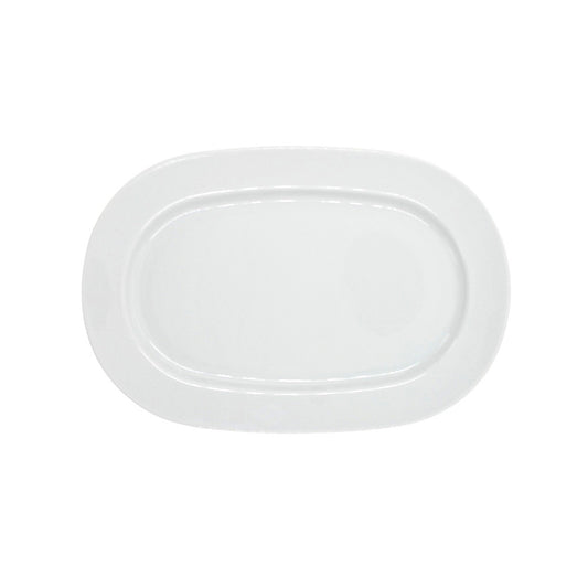 White Polo Oval Plate 32cm - Kutahya