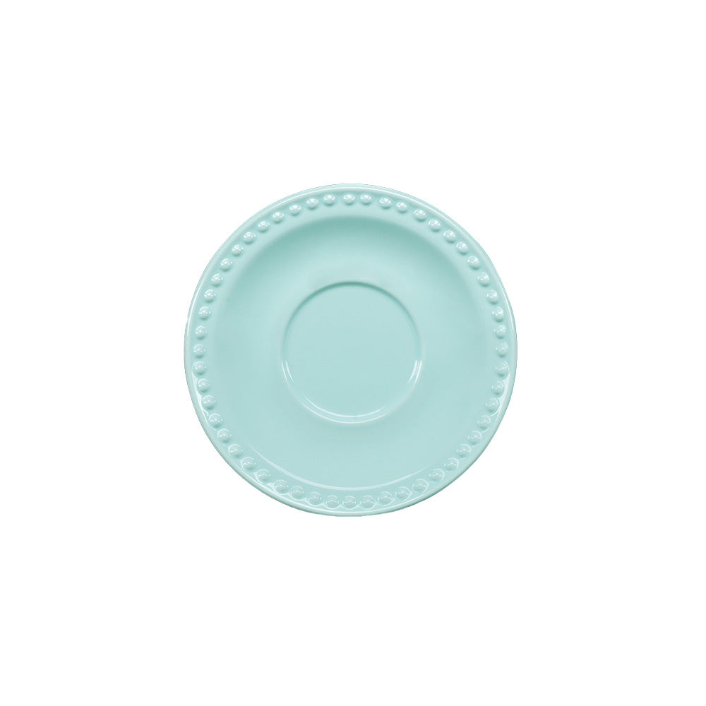 Emboss Mauve Cup Plate 16cm Baby Turquoise - Santa Anita