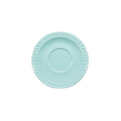 Emboss Mauve Cup Plate 16cm Baby Turquoise - Santa Anita