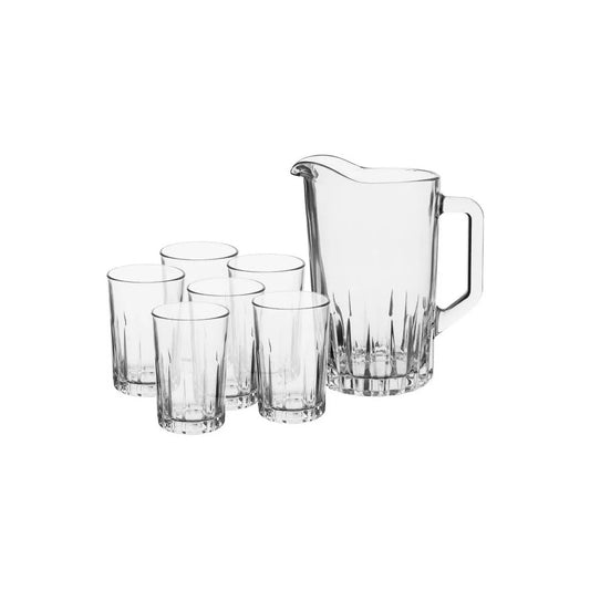 Crystalline Water Glasses and Jug Set - 7 pieces - CRISA