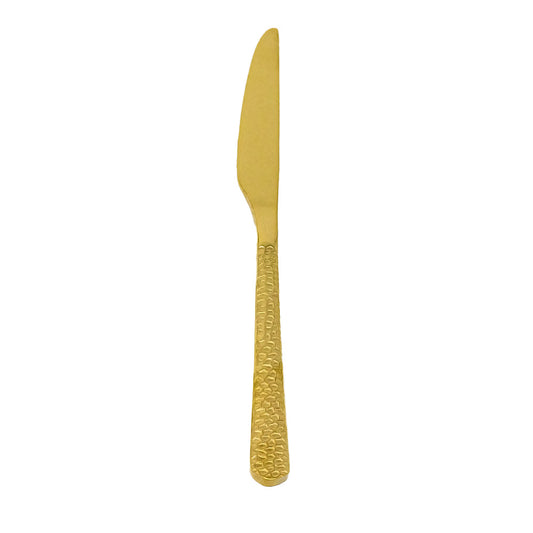 Cuchillo de Mesa Martillado 23.5cm Gold - Vizcaina