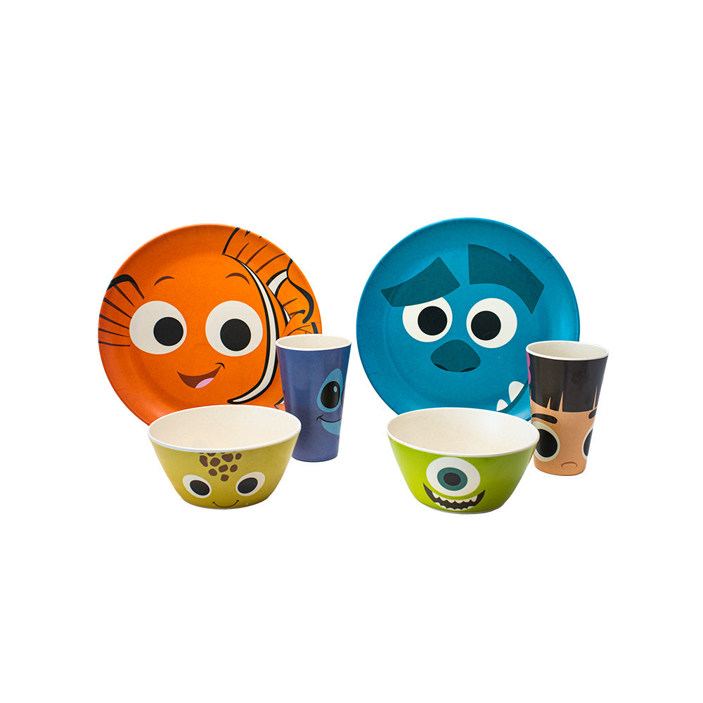 Disney Pixar Bamboo Round Tableware - 12 pieces - Fun Kids