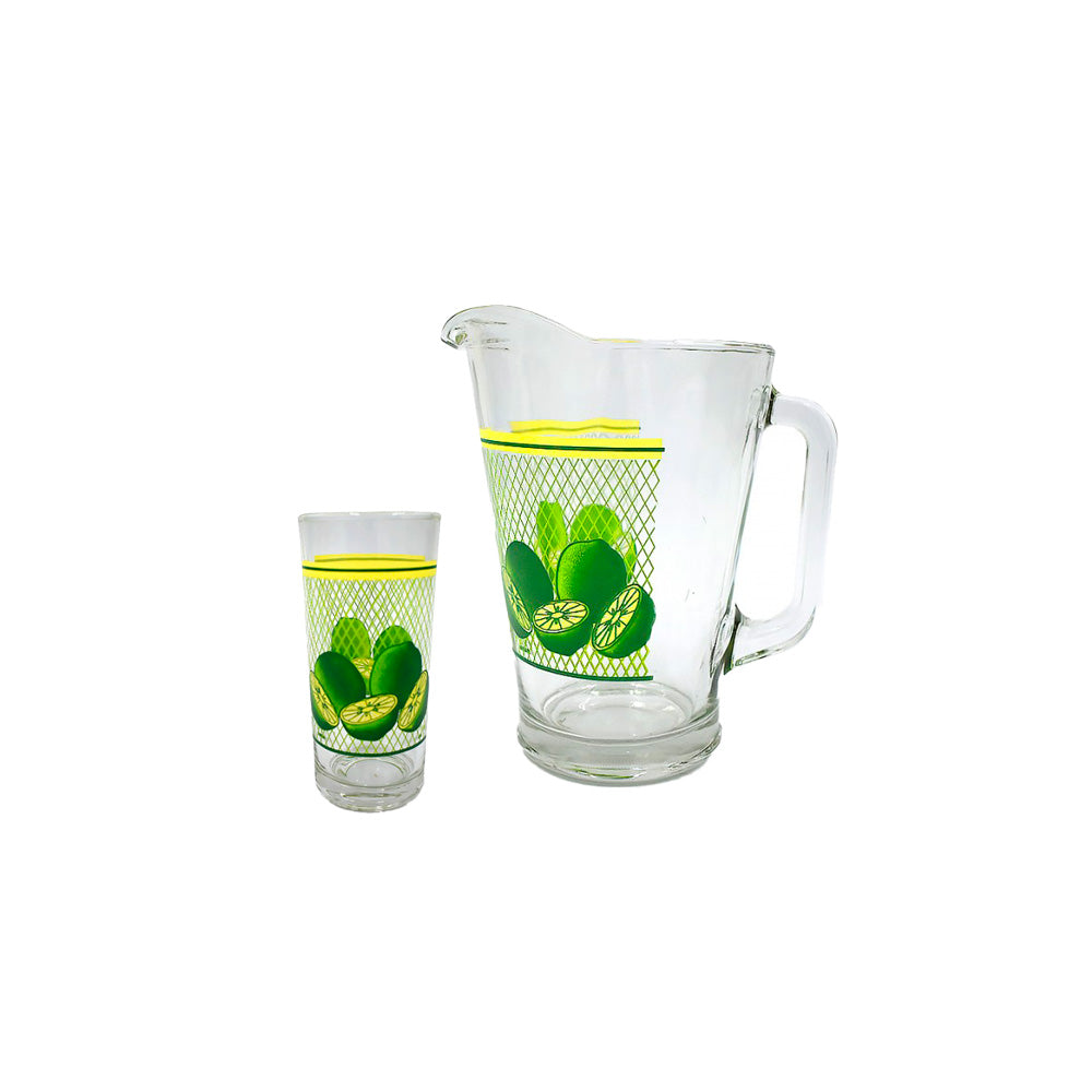 Lemon Glasses and Jug Set - 7 Pieces - Crisa