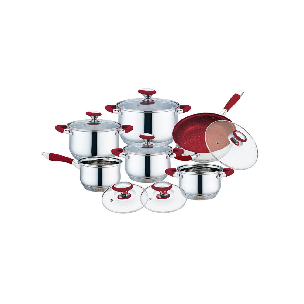 Omania Red Cookware Set - 12 pieces - Fraciel