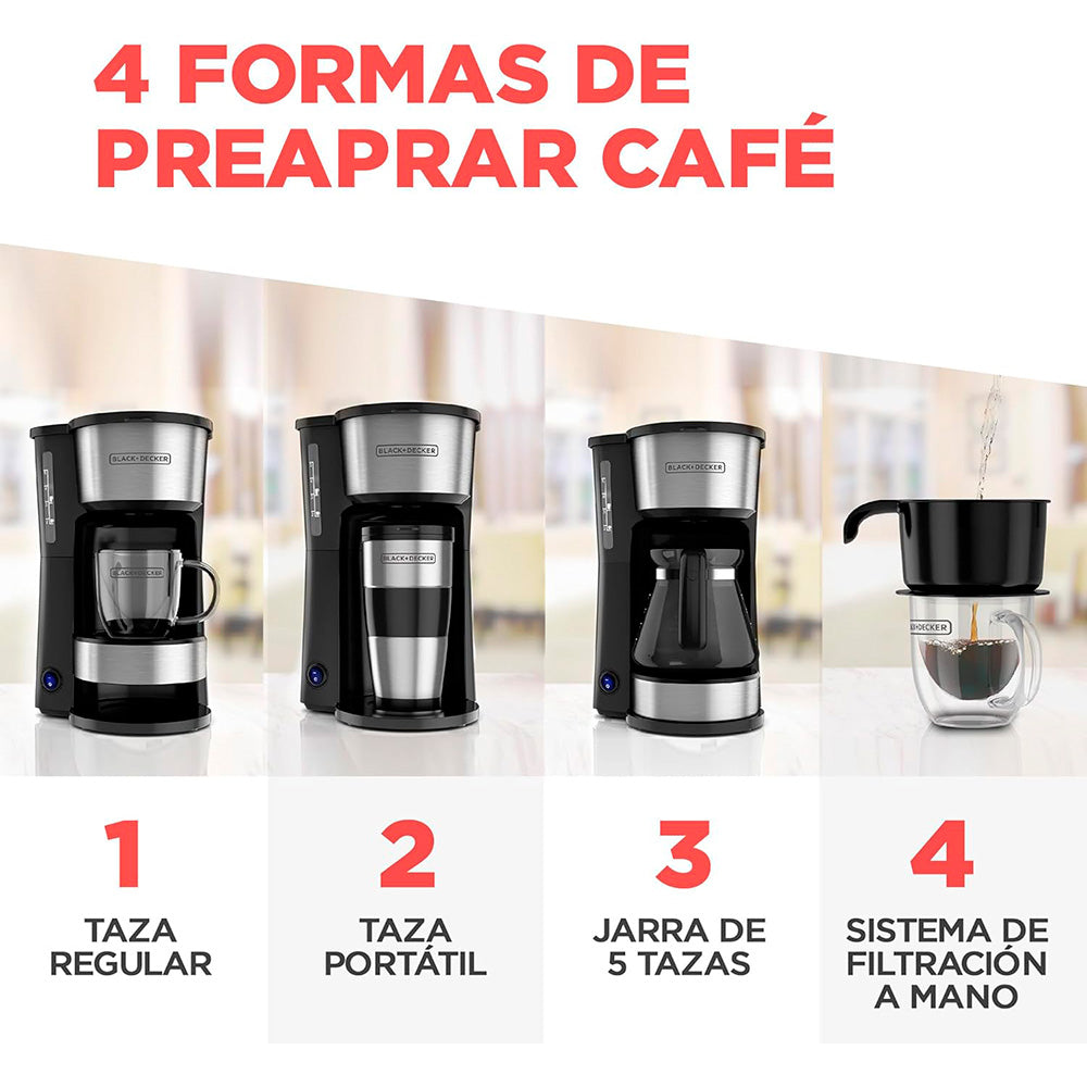 Cafetera 5 Tazas 4 en 1 - CM0755S-MX - B&D