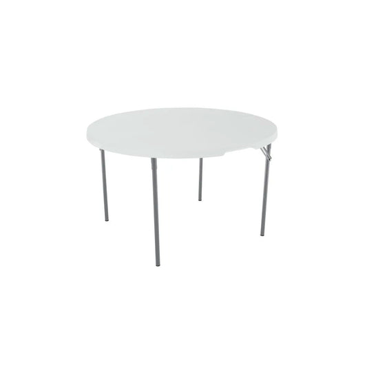 Folding Portfolio Table Round White Granite 1.22m - LIFETIME