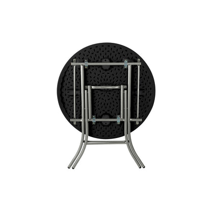 Black Round Bistro Folding Table 84cm - LIFETIME