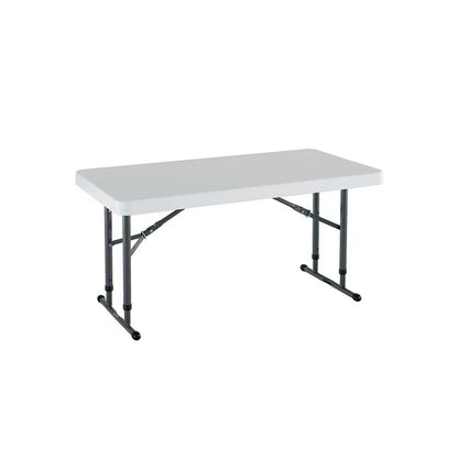 Almond Adjustable Rectangular Plank Folding Table 1.22m - LIFETIME